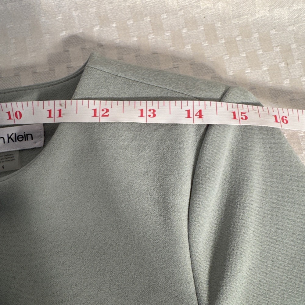 Calvin Klein Sage Green Wrap-Style Dress - Picture 7 of 9